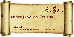 Andrejkovics Zsuzsa névjegykártya